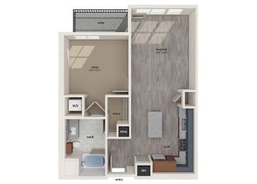 Floor Plan  One bedroom floor plan image at Vero Apartments in Chelsea MA