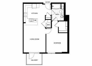 Floor Plan  A04 Floor Plan at Candara at Hancock Park Apartments in Los Angeles CA