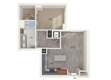 Floor Plan  One bedroom floor plan image at Vero Apartments in Chelsea MA