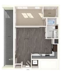 Floor Plan  A06 one bedroom floor plan image at North at Totem Lake Apartments in Kirkland WA
