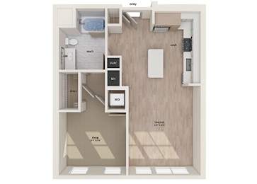 Floor Plan  One bedroom floor plan image at Vero Apartments in Chelsea MA