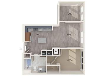 Floor Plan  One bedroom floor plan image at Vero Apartments in Chelsea MA