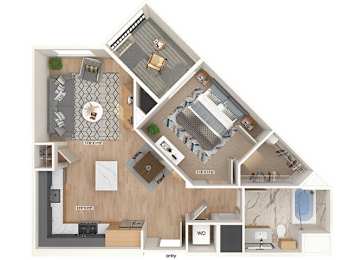 Floor Plan  A1 Floorplan Image at Chroma Apartments in Canoga Park CA