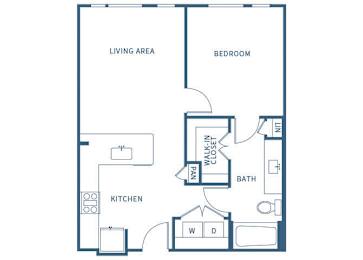 Floor Plan  One Bedroom floor plan at Jada Legacy Central