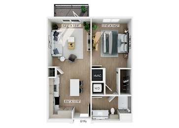 Floor Plan  One bedroom floor plan at Hawkley Apartments in Milford MA