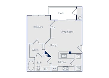 Floor Plan  One bedroom one bathroom floorplan image One bedroom one bathroom floorplan image at Callista Hill Country Apartments in Austin TX