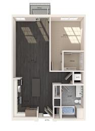 Floor Plan  A10 one bedroom floor plan image at North at Totem Lake Apartments in Kirkland WA