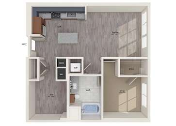 Floor Plan  One bedroom floor plan image at Vero Apartments in Chelsea MA