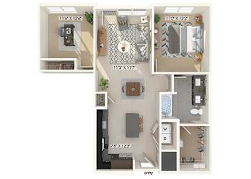Floor Plan  One bedroom floor plan image at East Bend Apartments in Houston TX