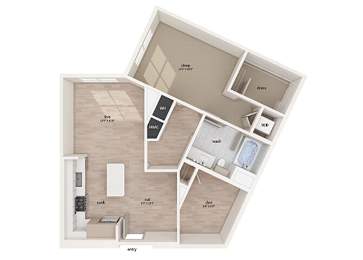 Floor Plan  One bedroom floor plan image at Vero Apartments in Chelsea MA