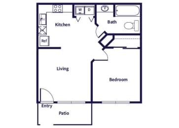 Floor Plan  one bedroom floor plan at Dayton Park Apartments in Dayton TX