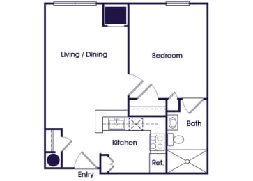 Floor Plan  One bedroom Floorplan Image at Guardian Place Apartments in Richmond VA