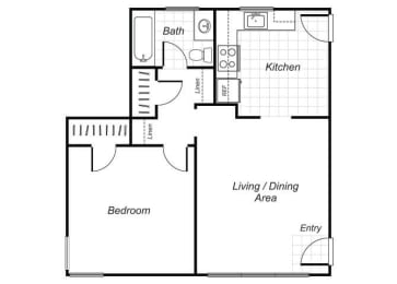 Floor Plan  one bedroom floor plan image at Sutterfield