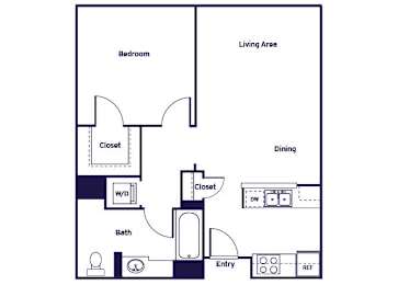 Floor Plan  One bedroom Floorplan Image