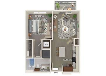 Floor Plan  One bedroom floor plan floor plan at 1900 Parmer Apartments in Austin TX