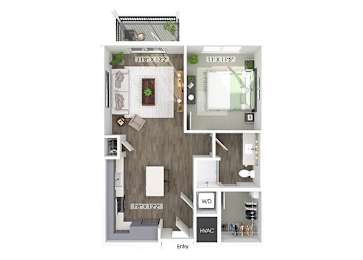 Floor Plan  One bedroom floor plan image at Wayfern Apartments in Sandy Springs GA