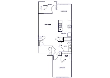 Floor Plan  One bedroom floor plan image at Grand Oaks Apartments in Chester VA
