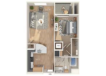 Floor Plan  A2 Floorplan Image at Chroma Apartments in Canoga Park CA