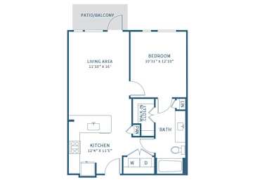 Floor Plan  One Bedroom floor plan at Jada Legacy Central