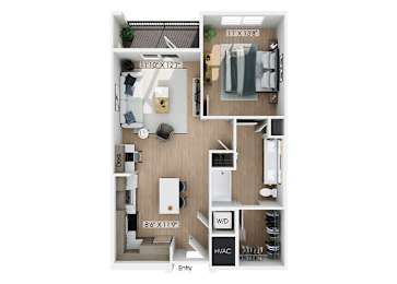 Floor Plan  One bedroom floor plan at Hawkley Apartments in Milford MA