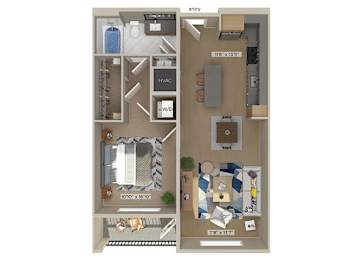 Floor Plan  One bedroom floor plan image at 1810 Main in Houston TX