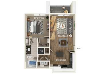 Floor Plan  One bedroom floor plan at The Braydon Apartments in Napa CA