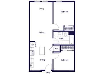 Floor Plan  A22 floor plan at Idea1 Apartments in San Diego CA