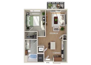 Floor Plan  A2 floor plan at The Sevens in Dallas TX