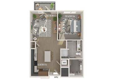 Floor Plan  One bedroom floor plan floor plan at 1900 Parmer Apartments in Austin TX