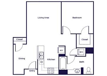 Floor Plan  One bedroom Floorplan Image