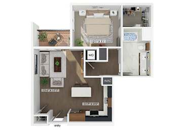 Floor Plan  One bedroom floor plan at Jayden Apartments in Peabody MA