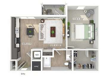 Floor Plan  One bedroom floor plan image at Wayfern Apartments in Sandy Springs GA