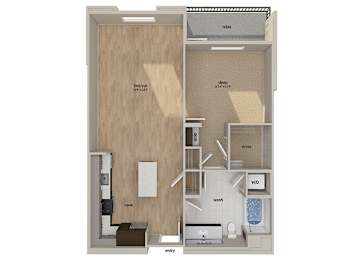 Floor Plan  One bedroom floor plan image at Altitude Apartments