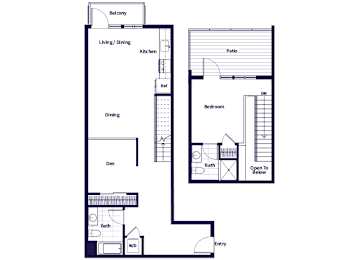 Floor Plan  A33L floor plan at Idea1 Apartments in San Diego CA