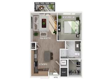 Floor Plan  A3 floor plan at The Sevens in Dallas TX