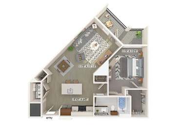 Floor Plan  One bedroom floor plan floor plan at 1900 Parmer Apartments in Austin TX