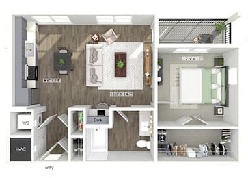 Floor Plan  One bedroom floor plan at Wayfern Apartments in Sandy Springs GA