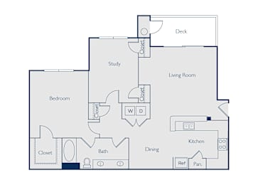 Floor Plan  One bedroom one bathroom floorplan image at Callista Hill Country Apartments in Austin TX