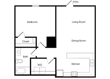 Floor Plan  One bedroom floor plan image at Chroma Park Apartments in Austell GA