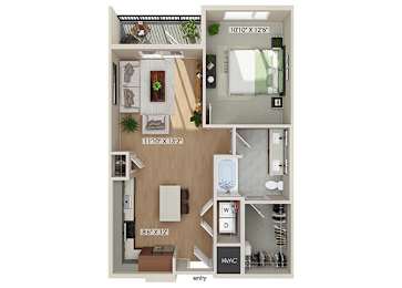 Floor Plan  A4 floor plan at The Sevens in Dallas TX