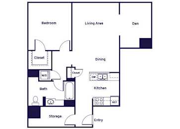 Floor Plan  One bedroom Floorplan Image