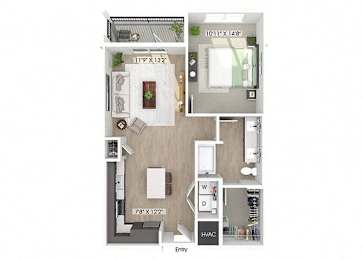 Floor Plan  One bedroom floor plan image at Wayfern Apartments in Sandy Springs GA
