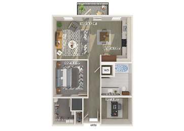 Floor Plan  One bedroom floor plan floor plan at 1900 Parmer Apartments in Austin TX
