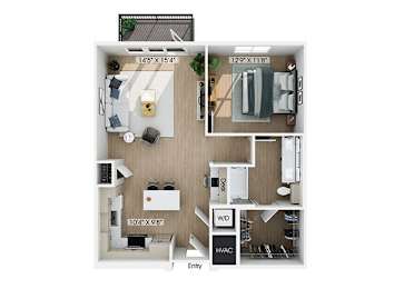 Floor Plan  One bedroom floor plan at Hawkley Apartments in Milford MA