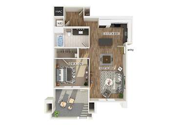 Floor Plan  One bedroom floor plan at The Braydon Apartments in Napa CA