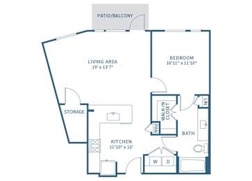 Floor Plan  One Bedroom floor plan at Jada Legacy Central