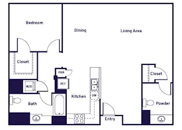 Floor Plan  One bedroom Floorplan Image