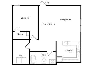 Floor Plan  One bedroom floor plan image at Chroma Park Apartments in Austell GA