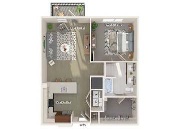 Floor Plan  One bedroom floor plan floor plan at 1900 Parmer Apartments in Austin TX