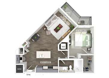 Floor Plan  One bedroom floor plan image at Wayfern Apartments in Sandy Springs GA